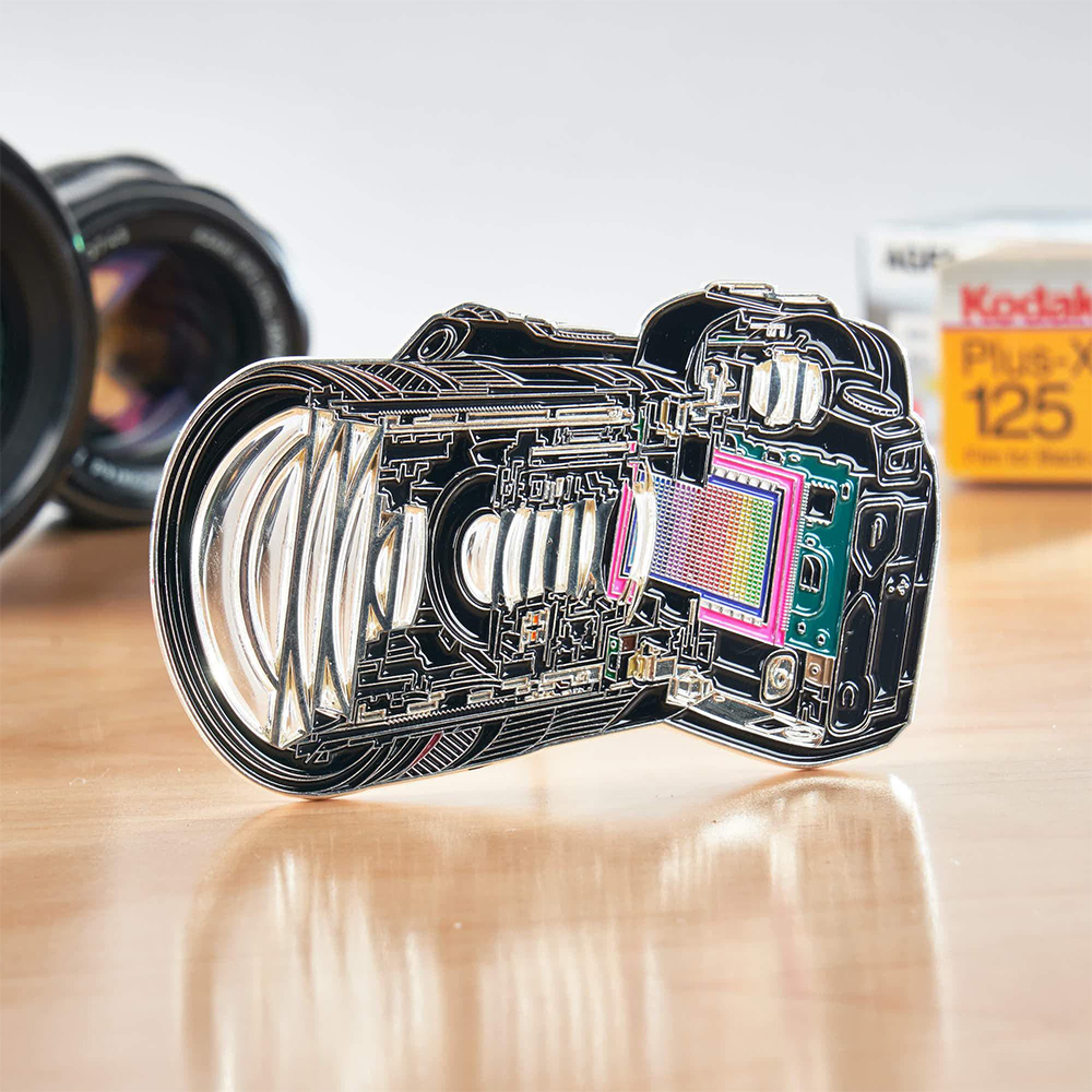 OE 투명렌즈 DSLR 단면 카메라 뱃지 P155