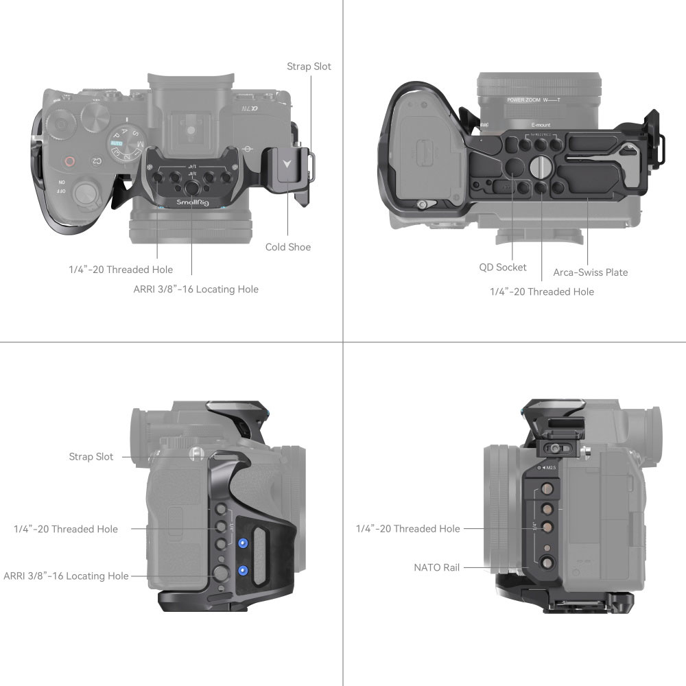 [리퍼비시 A] 스몰리그 소니 A7R5/A7M4/A7S3 코뿔소 어드밴스 카메라 케이지 키트 3710