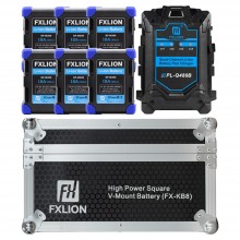 FXLION BP-M300 V마운트 배터리 6개 + 4구 고속충전기 + 하드케이스 풀세트