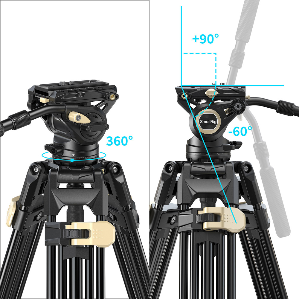 스몰리그 3751P AD-01 Pro 헤비듀티 유압식 비디오 삼각대