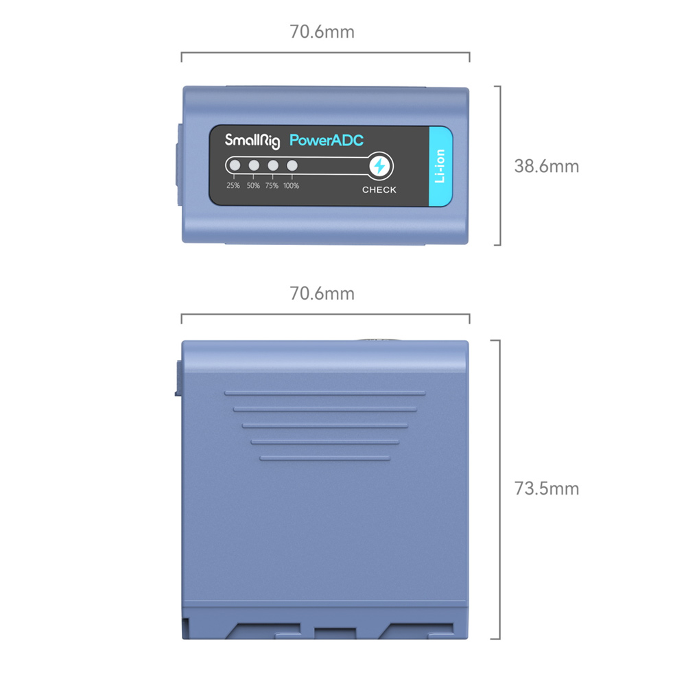 스몰리그 소니 NP-F970 배터리 10500mAh USB-C 충전식 KC인증 카메라 조명 모니터 슬라이더 송수신기 4267