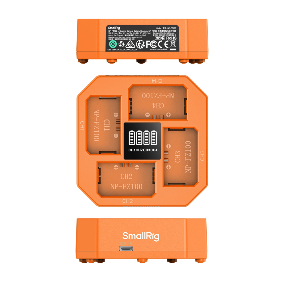 스몰리그 소니 NP-FZ100 4채널 카메라 배터리 충전기 PD 60W 고속 충전지원 4839