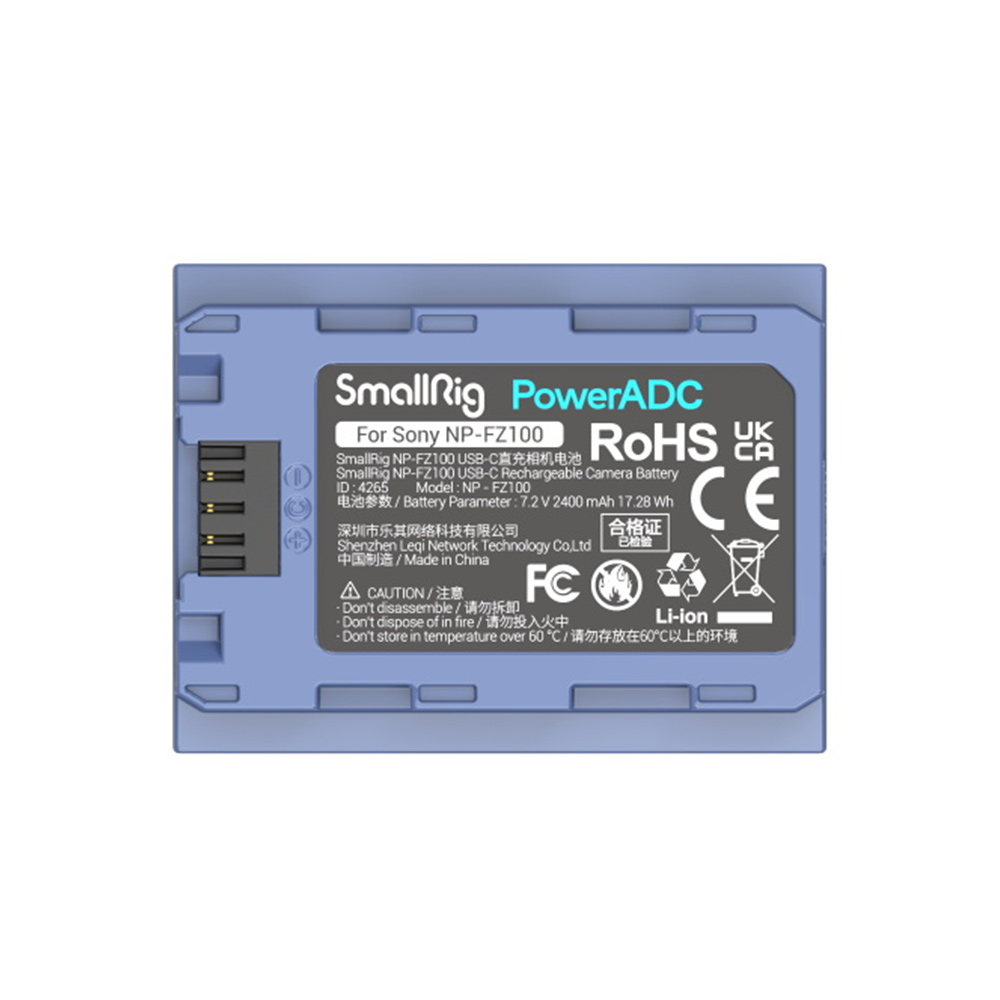 [로케트펀치 구독자 이벤트] 스몰리그 소니 NP-FZ100 카메라 배터리 USB-C 충전식 KC인증 2400mAh 4265B
