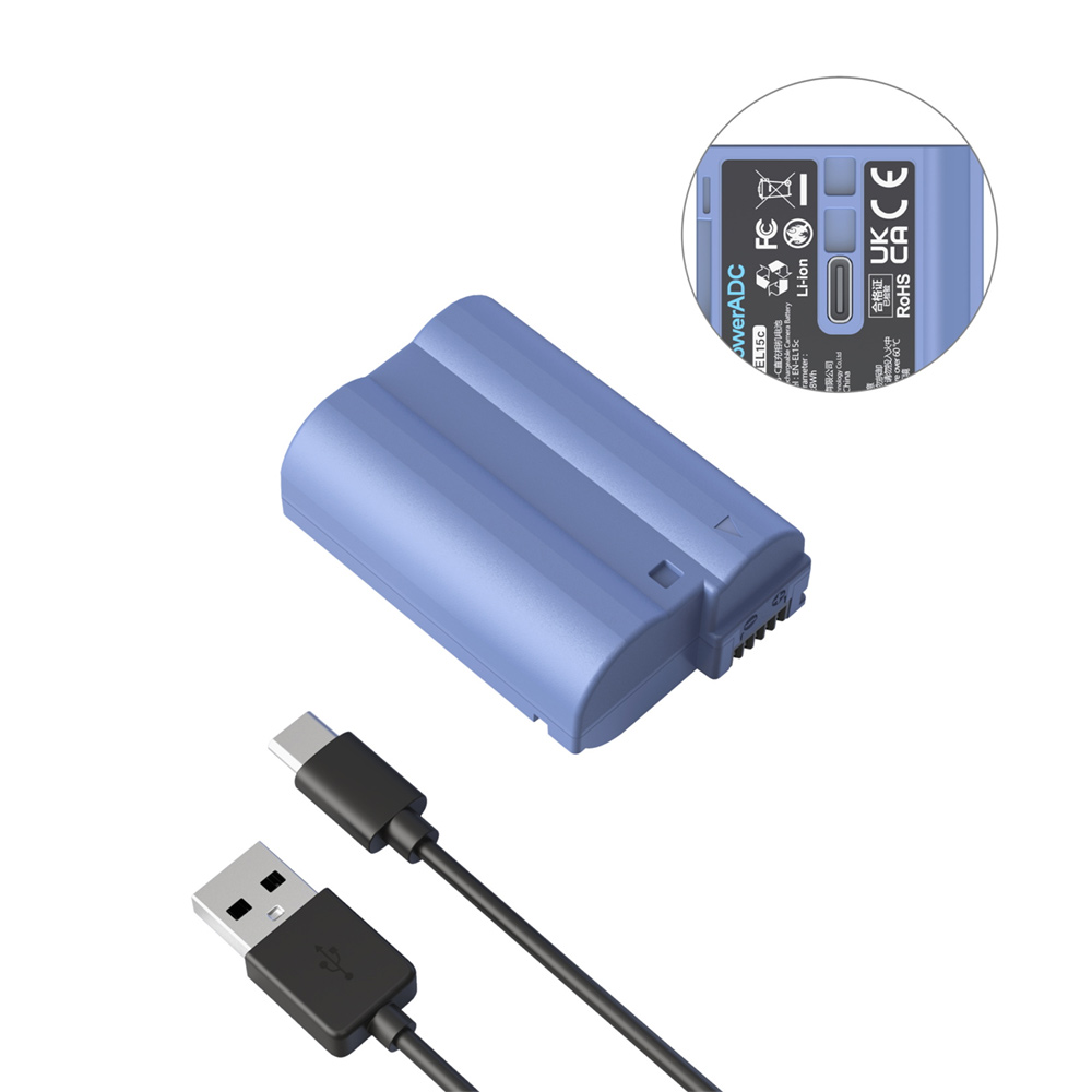 [로케트펀치 구독자 이벤트] 스몰리그 니콘 EN-EL15c 카메라 배터리 USB-C 충전식 KC인증 2400mAh 4332B