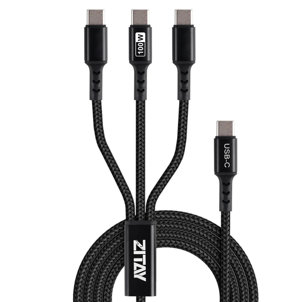 ZITAY 지테이 3 IN 1 멀티 고속충전 케이블 100cm USB-C 타입 100W CT20