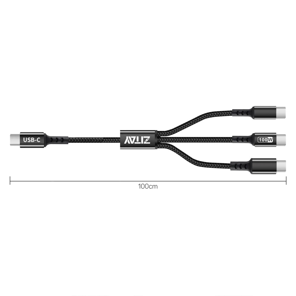 ZITAY 지테이 3 IN 1 멀티 고속충전 케이블 100cm USB-C 타입 100W CT20