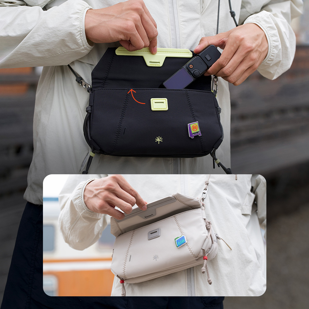 피지테크 원고 포켓 슬링백 화이트 P-CB-577