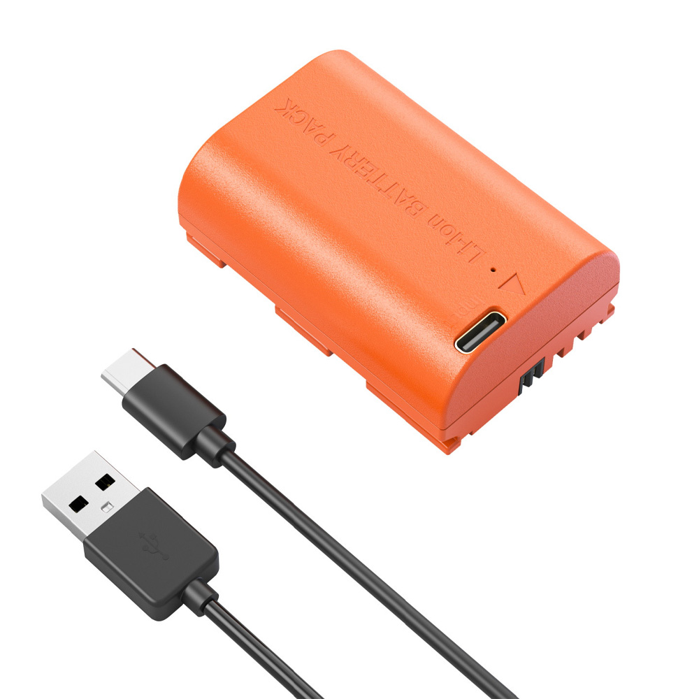스몰리그 5407 캐논 LP-E6P 카메라 배터리 USB-C 충전식 KC인증 오렌지