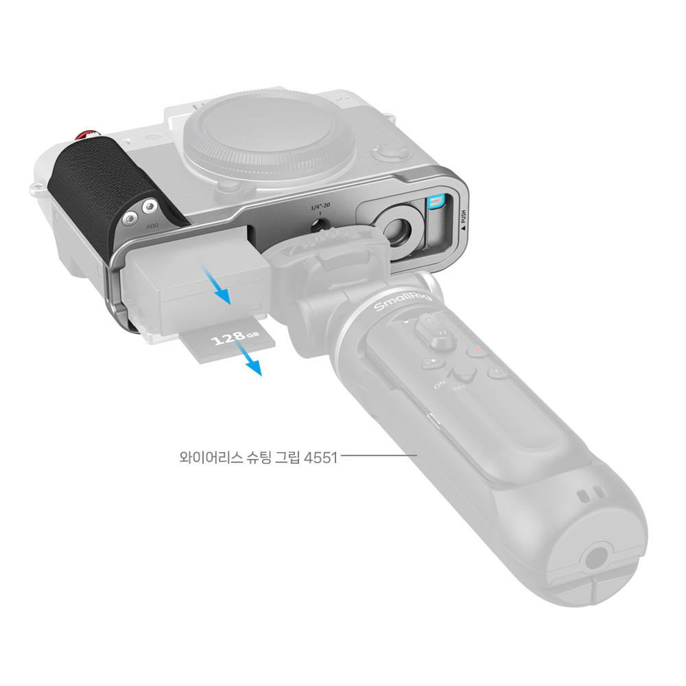 스몰리그 5664 후지 X-T30 / X-T30 II / X-T30 III 그립 플레이트 실버