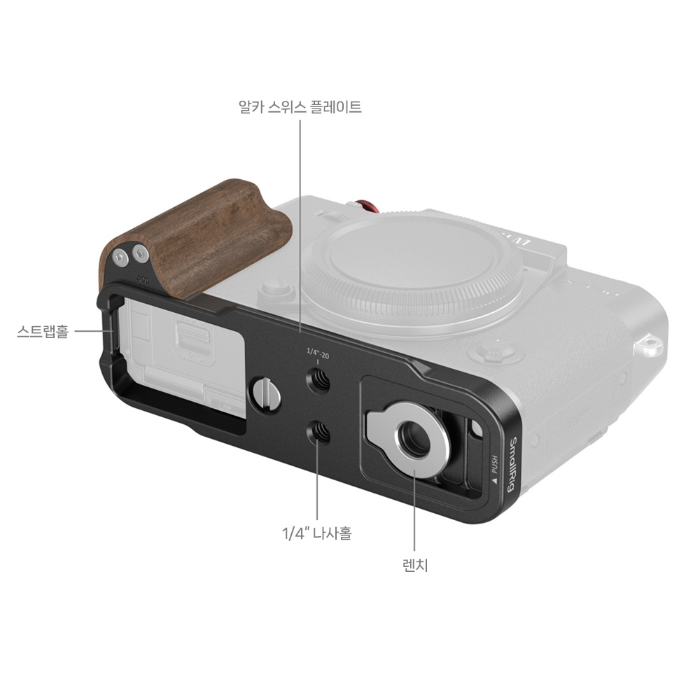 스몰리그 5666 후지 X-T30 / X-T30II / X-T30III 그립 플레이트 블랙