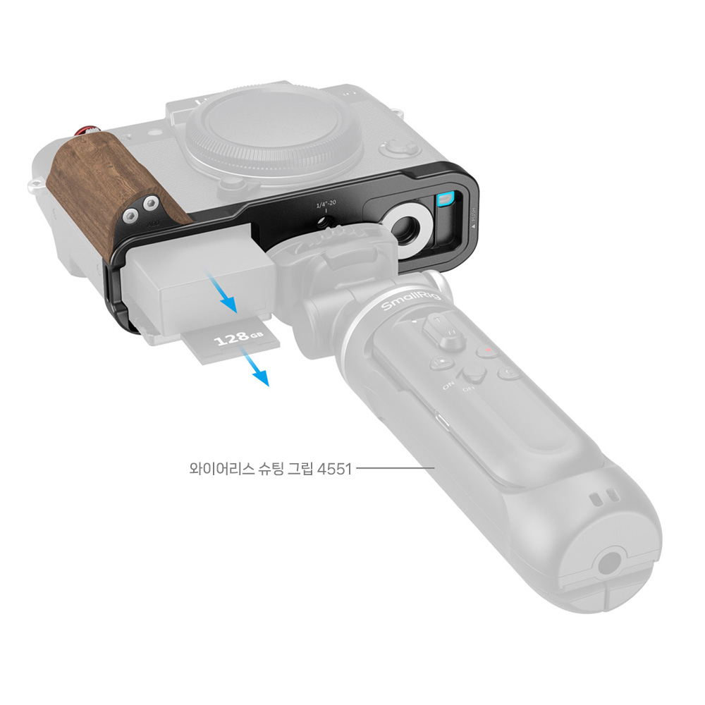 스몰리그 5666 후지 X-T30 / X-T30II / X-T30III 그립 플레이트 블랙