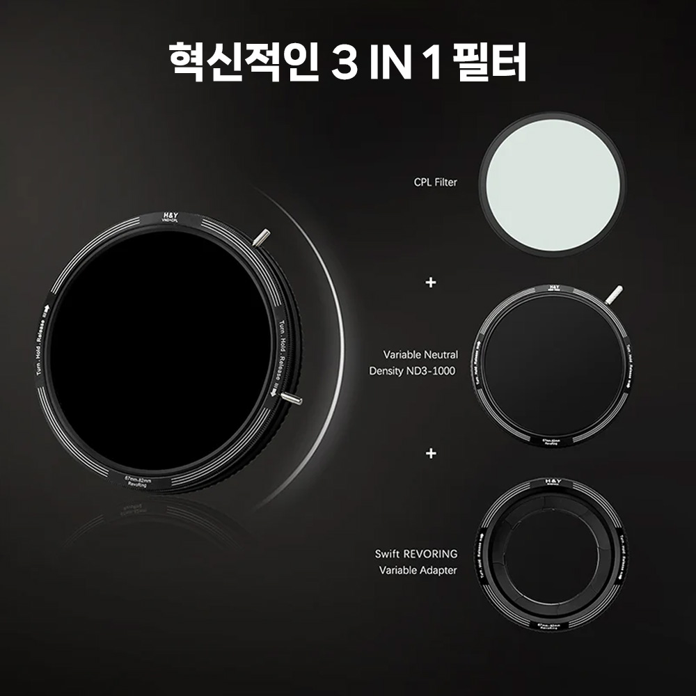 [리퍼비시 A] HNY REVORING 레보링 ND3-1000 CPL 46-62mm 가변필터
