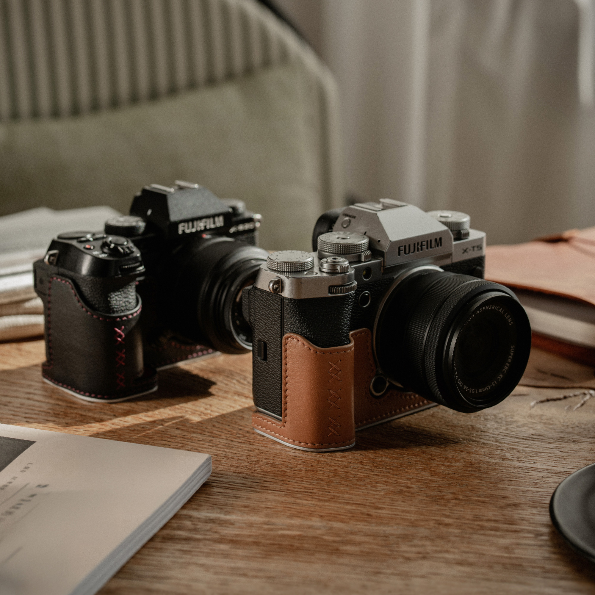 피지테크 가죽 카메라 케이스 후지 X-T5 브라운 P-CB-553