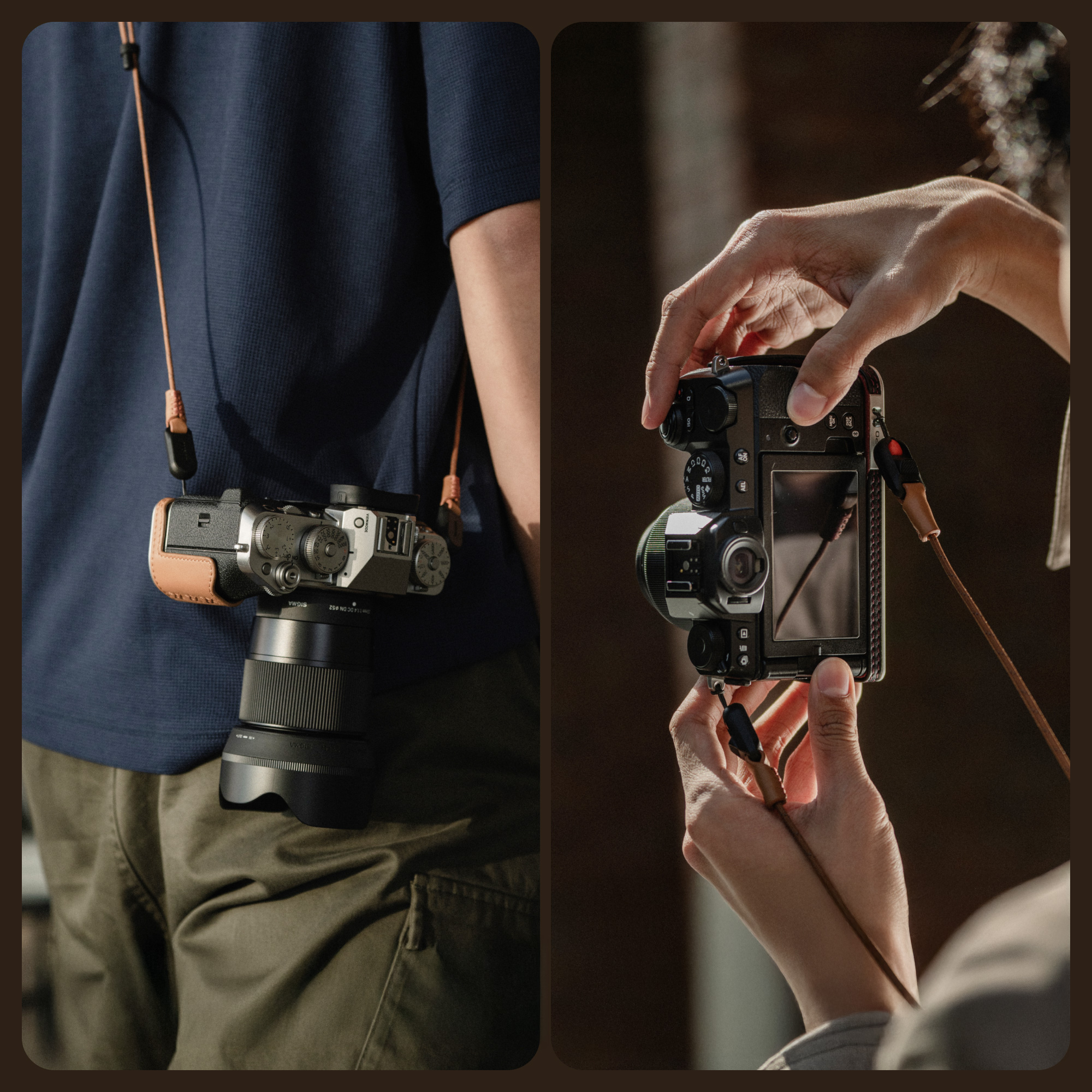 피지테크 가죽 카메라 케이스 후지 X100Ⅵ 브라운 P-CB-547