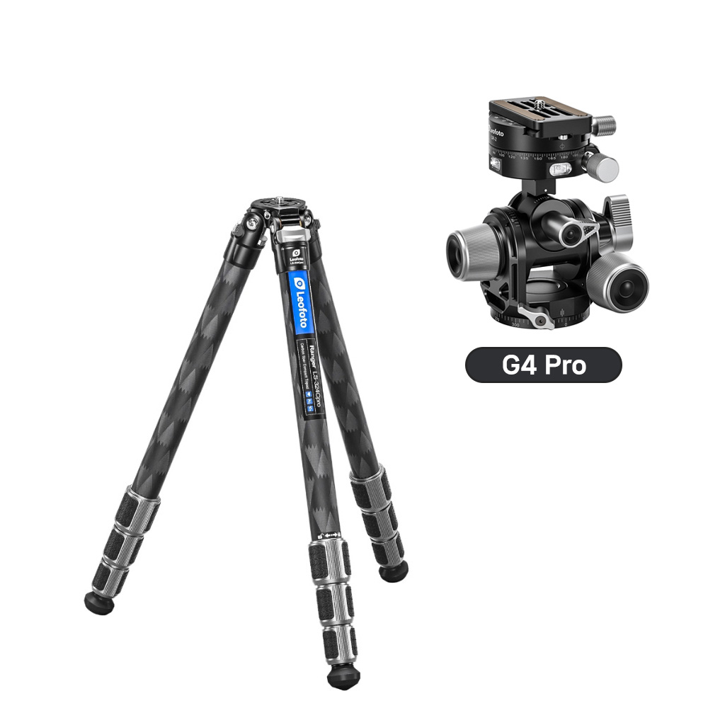 레오포토 LS-324C PRO+ G4 PROM 카본삼각대 기어헤드 세트