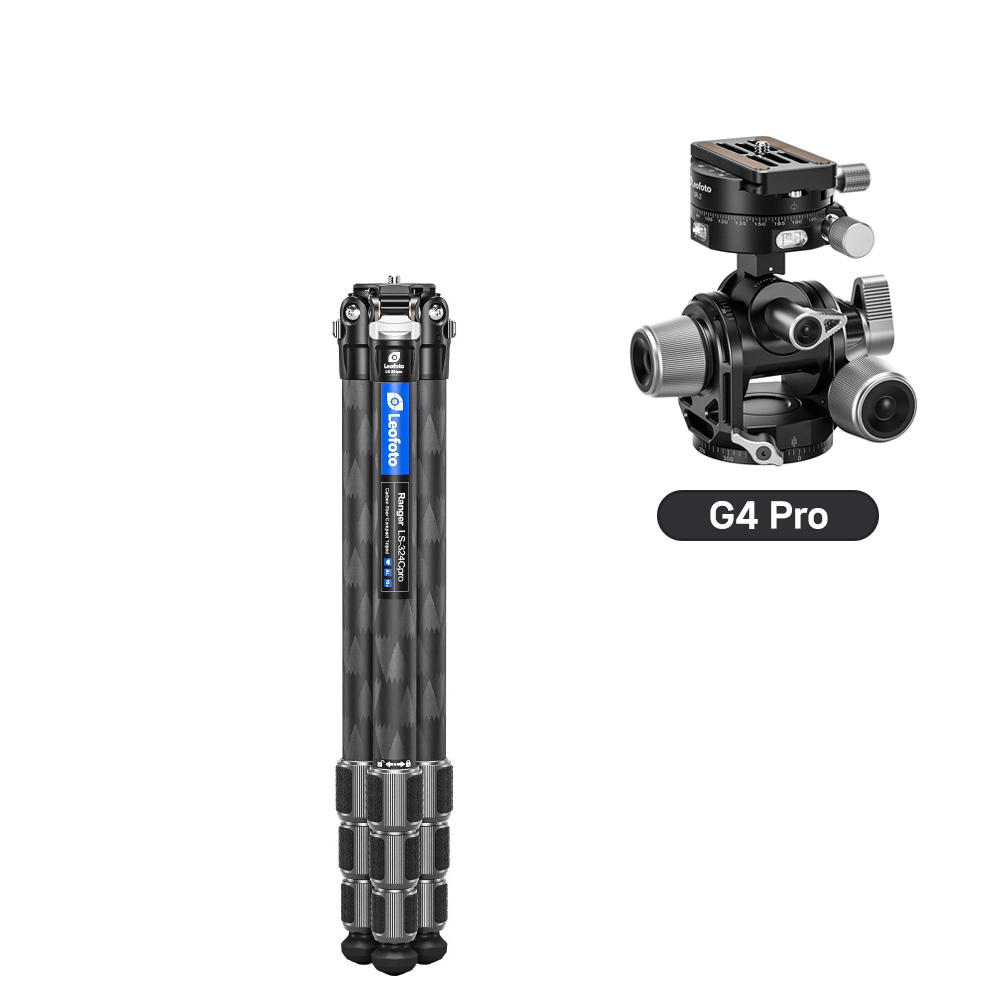 레오포토 LS-324C PRO+ G4 PROM 카본삼각대 기어헤드 세트
