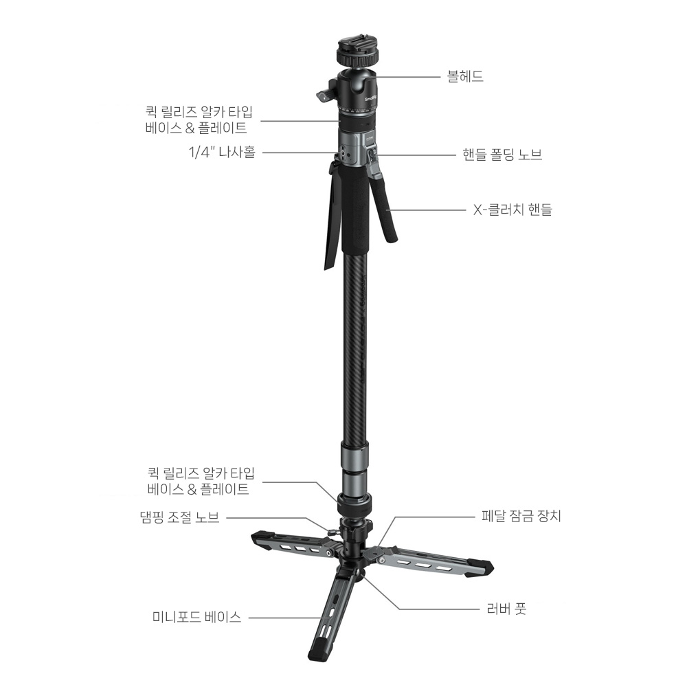 스몰리그 6285 Potato Jet TRIBEX PRO 볼헤드 카본 비디오 모노포드
