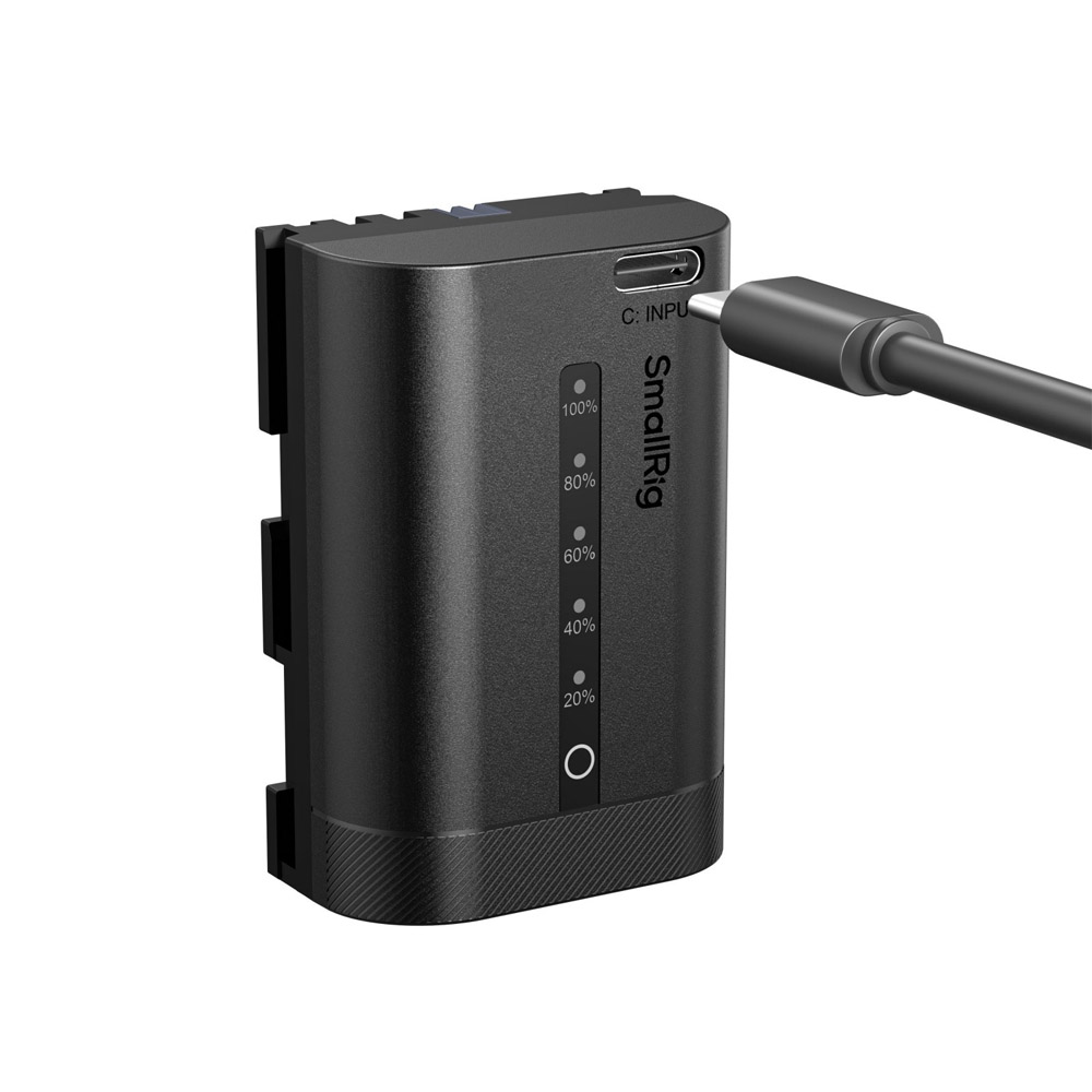 스몰리그 5298 캐논 LP-E6P USB-C 충전식 카메라 배터리 디스플레이 탑재