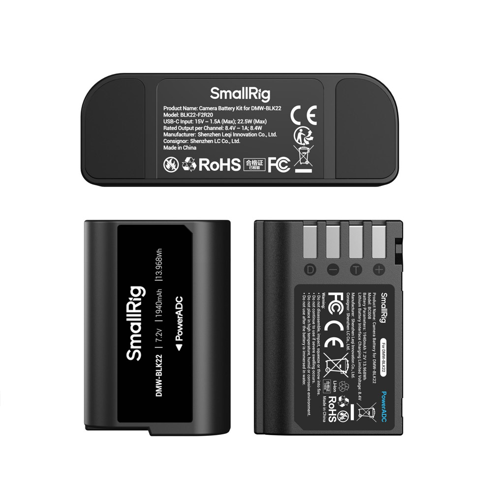 스몰리그 5487 파나소닉 DMW-BLK22 카메라 배터리 PD 3.0 고속 충전기 키트